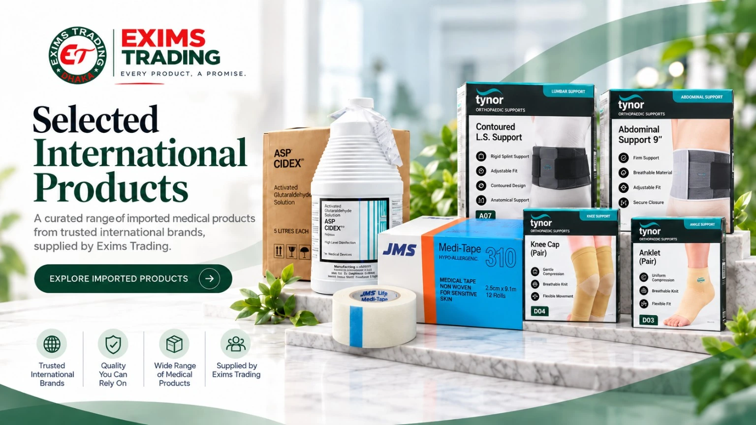 Full original imported medical products poster featuring JMS, ASP CIDEX and Tynor