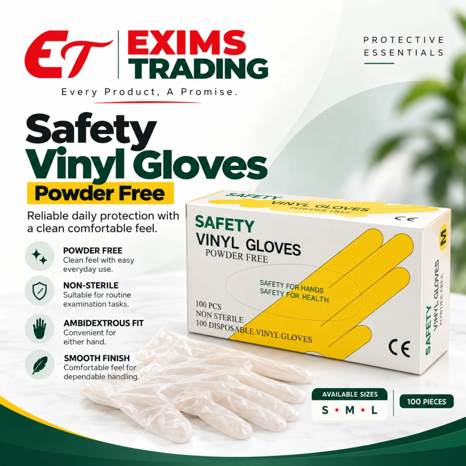 Safety Vinyl Gloves complete promotional poster