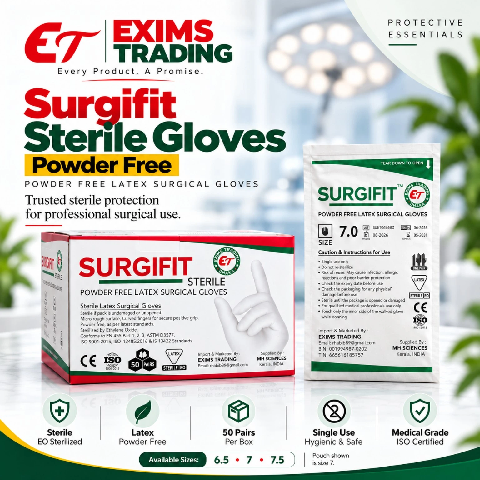 Surgifit Sterile Surgical Gloves complete promotional poster