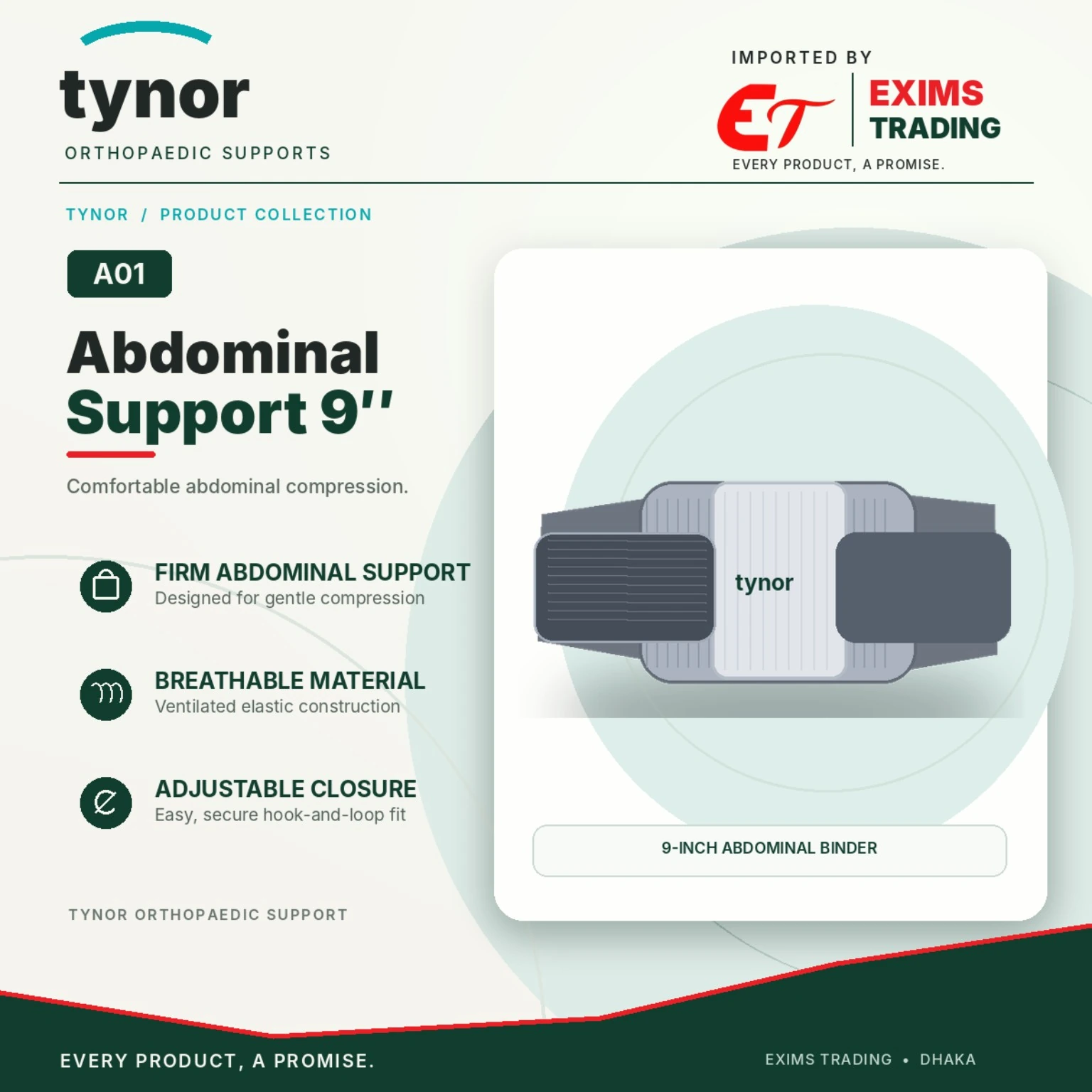 Tynor Abdominal Support 9″ complete promotional poster