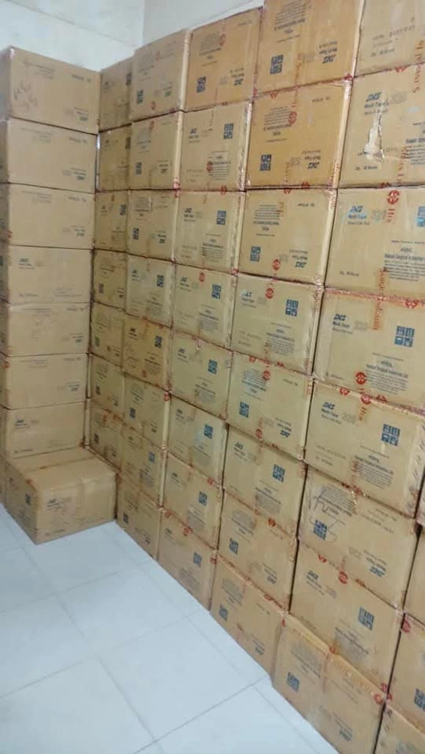 Actual JMS Medi-Tape carton stock photograph